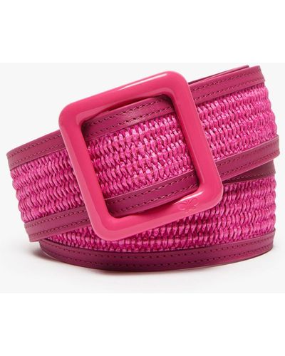 Max Mara Nylon And Cotton Raffia Belt - Pink