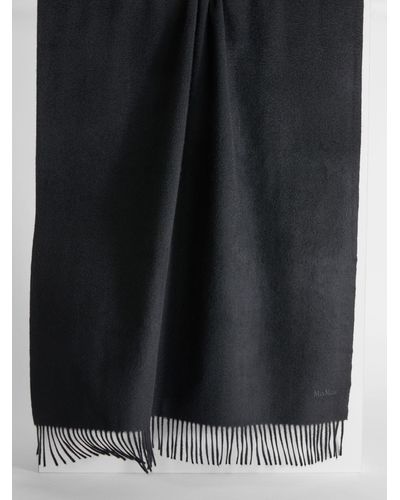 Max Mara Cashmere Stole With Embroidery - Black