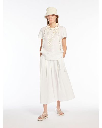 Max Mara Cotton Poplin Skirt - White
