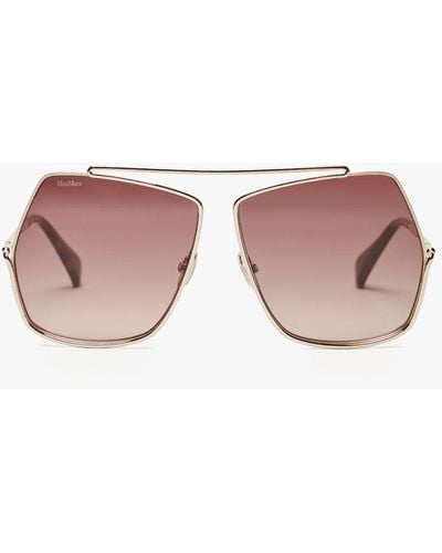 Max Mara Oversized Metallic Sunglasses - Pink