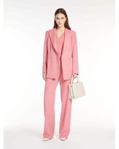 Max Mara Double-breasted Wool Crepe Blazer - Pink