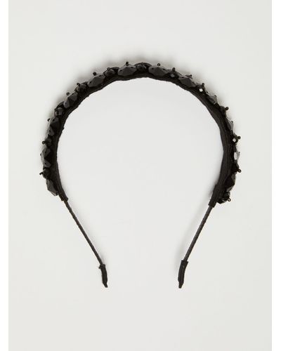 Max Mara Rhinestone Headband - Black