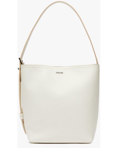 Max Mara Small Leather Archetipo Shopping Bag - White