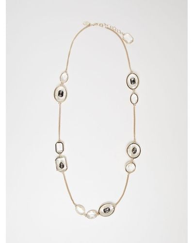 Max Mara Stone-embellished Double-strand Necklace - White