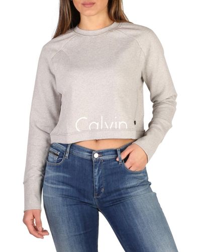 Calvin Klein Damen baumwolle sweatshirt - Grau