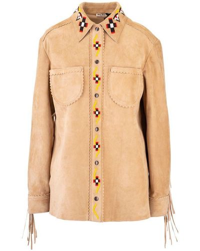 Miu Miu Leather jackets for Women | Online Sale up to 15% off | Lyst