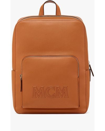 MCM Aren Backpack In Spanish Calf Leather - Brown