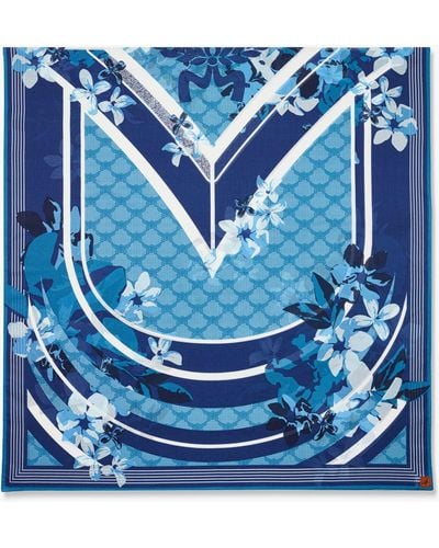 MCM Floral Monogram Pareo - Blue