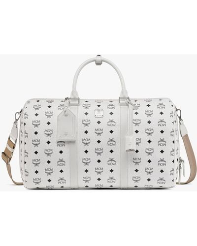 MCM Ottomar Weekender Bag In Visetos - White