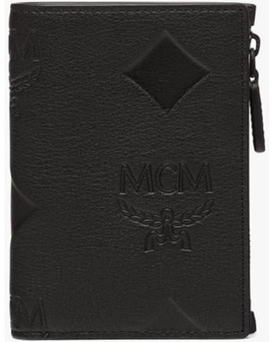 MCM Aren Snap Wallet In Maxi Monogram Leather - Black