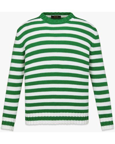 MCM Striped Sweater In Merino Wool - Green