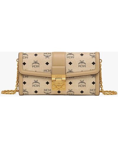 MCM Tracy Chain Wallet In Visetos - Natural