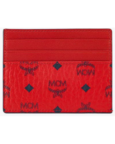 MCM Card Case In Visetos Original - Red