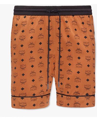 MCM Silk Print Boxer Shorts - Brown