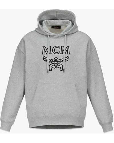 MCM Classic Logo Hoodie In Organic Cotton - Grey