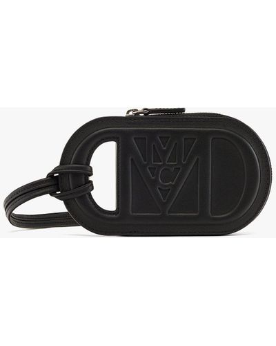 MCM Mode Travia Logo Card Holder In Spanish Nappa Leather - Black