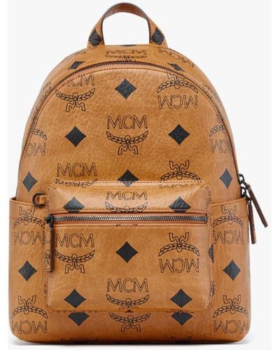 MCM Stark Backpack In Maxi Visetos - Brown