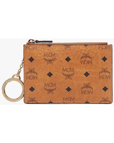 One Size Key Pouch in Visetos Original Cognac