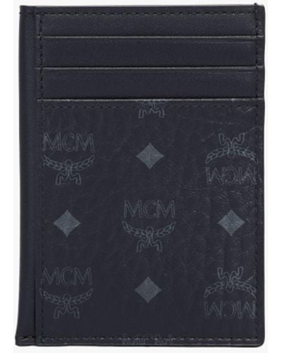 MCM N/s Card Case In Visetos Original - Blue