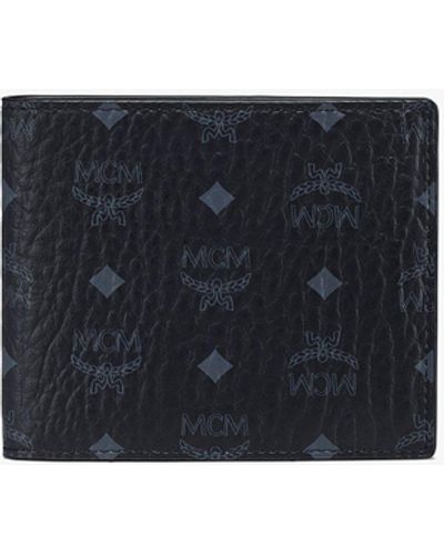 MCM Bifold Wallet In Visetos Original - Blue