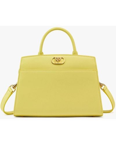 MCM Mode Travia Tote In Nappa Leather - Yellow