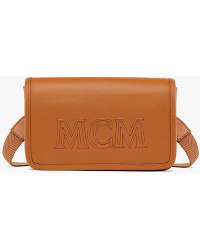 MCM Aren Camera Bag In Spanish Calf Leather - Brown