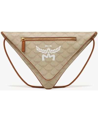 MCM Himmel Triangle Pouch In Lauretos - White