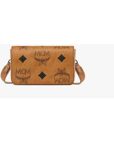 MCM Aren Camera Bag In Maxi Visetos - Brown