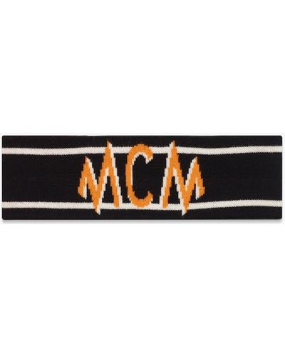 MCM Logo Jacquard Wool Stole in Black for Men