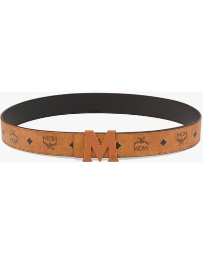 MCM Claus Tonal M Reversible Belt 1.5" - Brown
