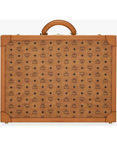 MCM Suitcase In Visetos - Brown
