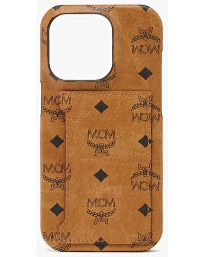 MCM Iphone 14 Pro Case W/ Card Slot In Visetos - Multicolor