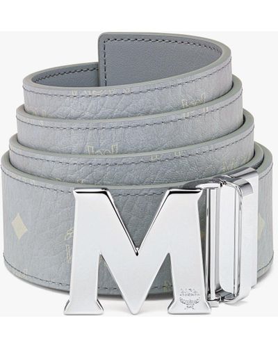 MCM Claus M Reversible Belt 1.75" In Visetos - Gray