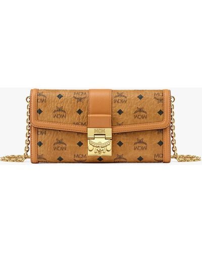 MCM Tracy Chain Wallet In Visetos - Natural