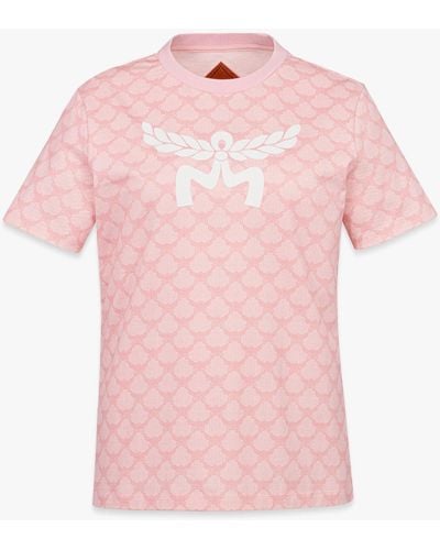 MCM Lauretos Print T-shirt In Organic Cotton - Pink
