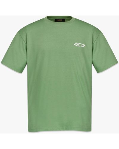 MCM Otor Print T-shirt In Organic Cotton - Green