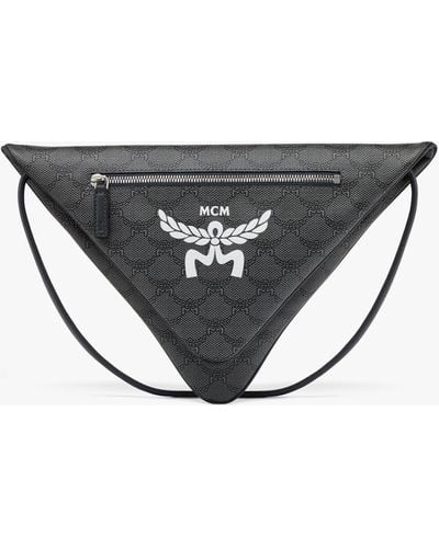 MCM Himmel Triangle Pouch In Lauretos - White