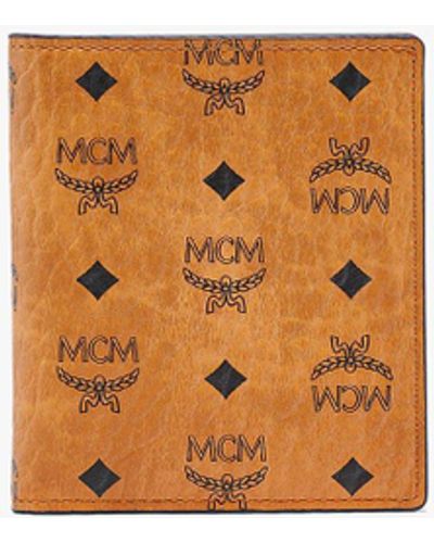 MCM Bifold Card Wallet In Visetos Original - Brown