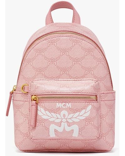 MCM Stark Bebe Boo Backpack In Lauretos - Pink
