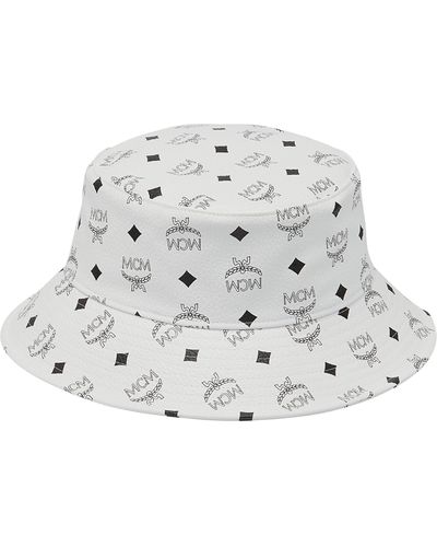 MCM Bucket Hat In Visetos - White