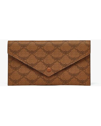 MCM Himmel Continental Pouch In Lauretos - Brown
