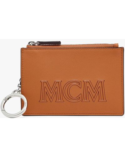 MCM Aren Key Pouch In Spanish Calf Leather - Brown