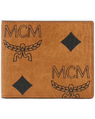 MCM Bifold Wallet In Maxi Visetos - Brown