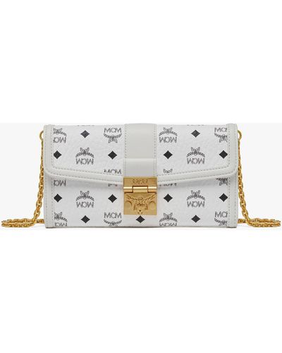MCM Tracy Chain Wallet In Visetos - White
