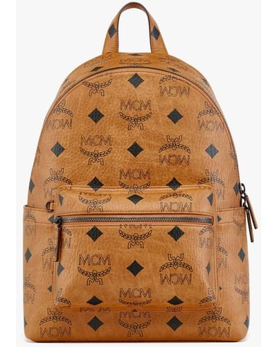 MCM Stark Backpack In Maxi Visetos - Brown