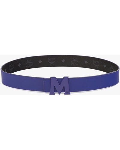 MCM Claus Tonal M Reversible Belt 1.5" - Blue