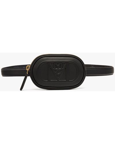 MCM Mode Travia Belt W/ Zip Pouch In Nappa Leather - Black