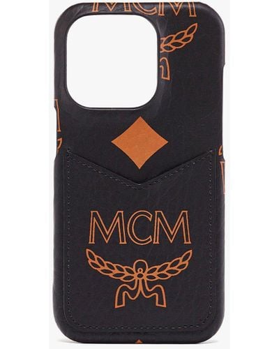 MCM Iphone 15 Pro Case In Maxi Visetos - Black