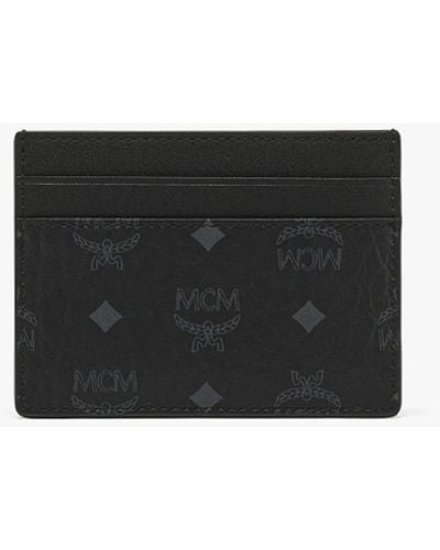 MCM Aren Card Case In Visetos - Black