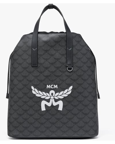 MCM Himmel Drawstring Backpack In Lauretos - Black